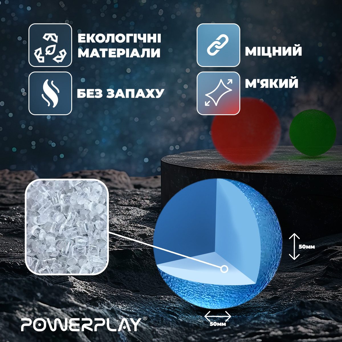 Набір силіконових еспандерів-м’яч (тренажер для кисті) PowerPlay PP-4339 Grip Ball Set (набір 3 шт.)