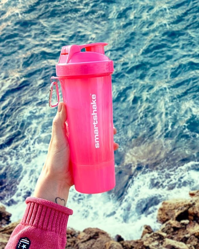 Шейкер спортивний SmartShake Slim 500ml Neon Pink