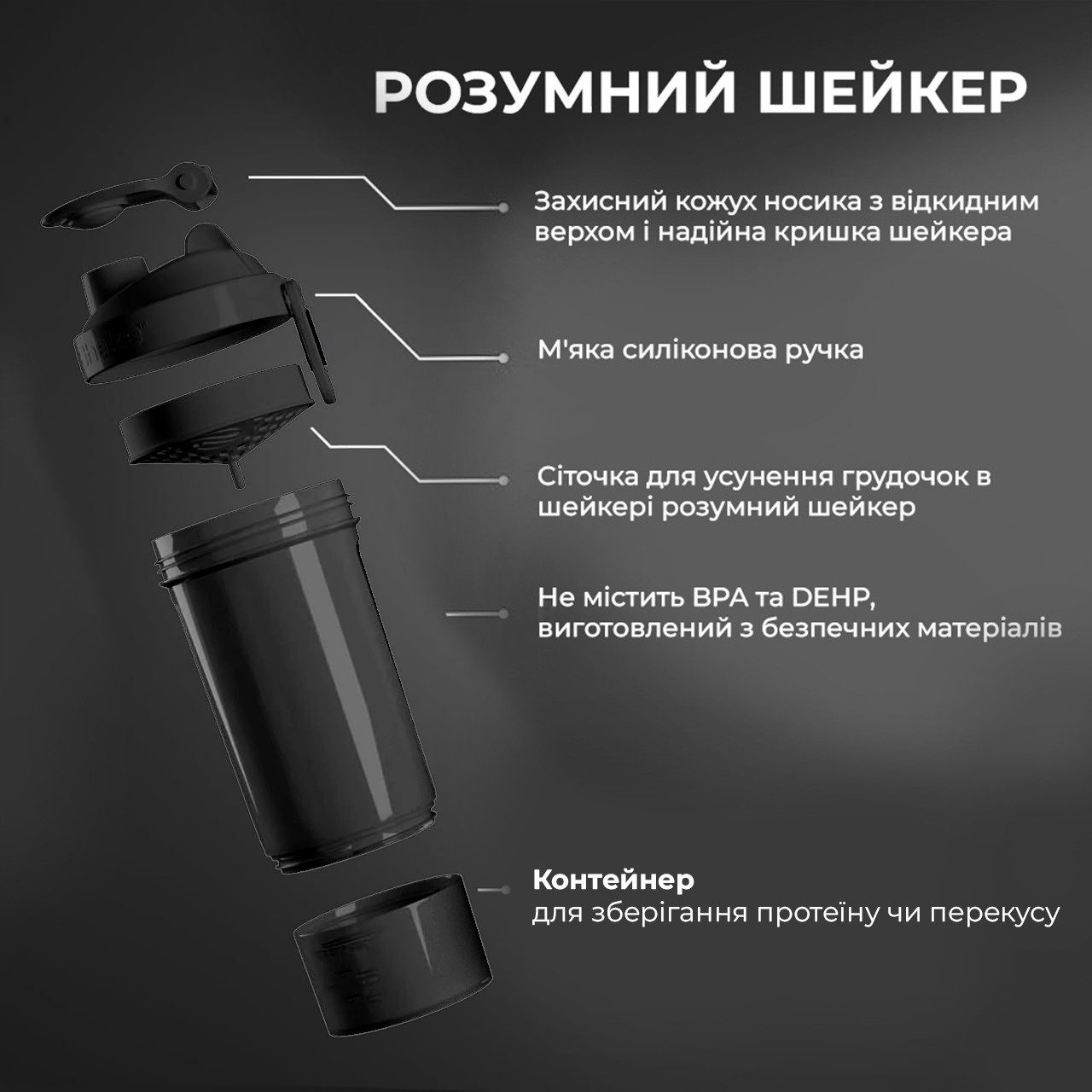 Шейкер спортивний SmartShake Original2GO One 800ml Navy Blue