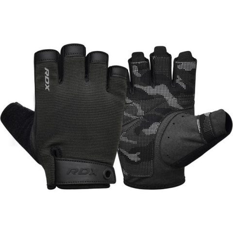Рукавички для фітнесу RDX T2 Half Black PLUS-LX