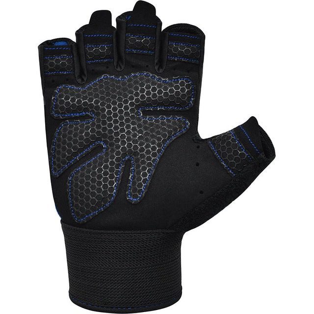 Рукавички для фітнесу RDX W1 HALF BLUE-XL