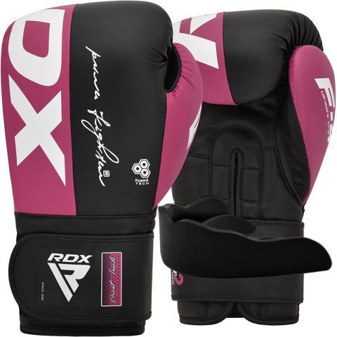 Боксерські рукавиці RDX REX F4 PINK/BLACK-12 унцій (капа в комплекті)