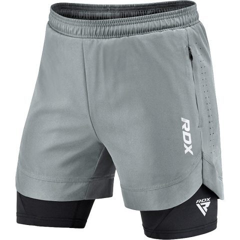 Компресійні шорти для RDX MMA T16 2-в-1 GREY/BLACK-L