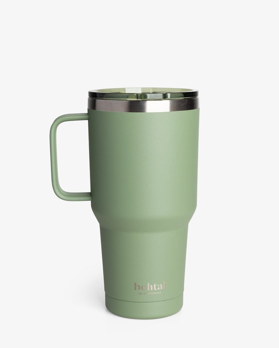 Термостакан (ізольована чашка) Bohtal з ручкою з нержавіючої сталі Tumbler Green 900 ml