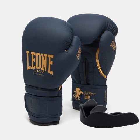Боксерські рукавиці Leone GN059B Blue Edition 14 унцій (капу в комплекті)