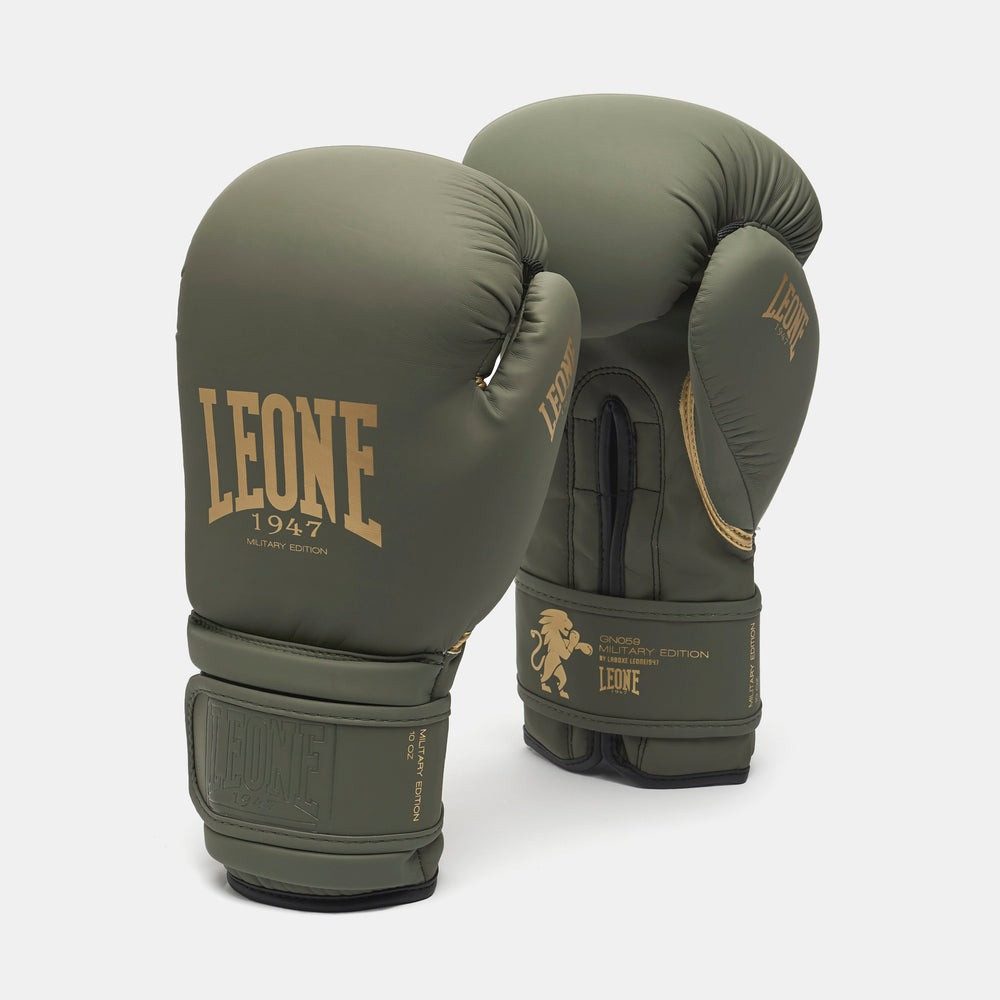 Боксерські рукавиці Leone GN059G MILITARY EDITION Green 12 унцій (капу в комплекті)