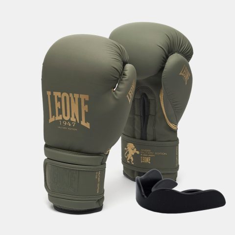 Боксерські рукавиці Leone GN059G MILITARY EDITION Green 12 унцій (капу в комплекті)
