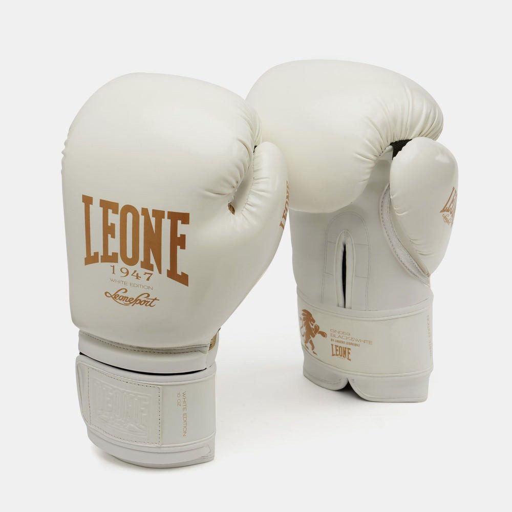 Боксерські рукавиці Leone GN059W White/Gold 16 унцій (капу в комплекті)
