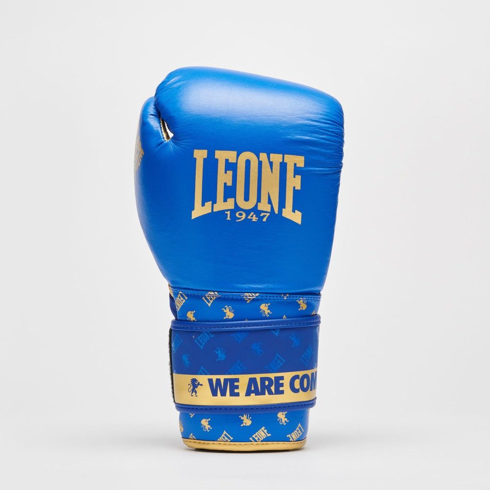 Боксерські рукавиці Leone GN220 DNA Blue 16 унцій (бинти 4 м. в комплекті)