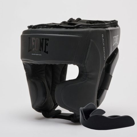 Боксерський шолом Leone CS435 BLACK Edition L (капа у комплекті)