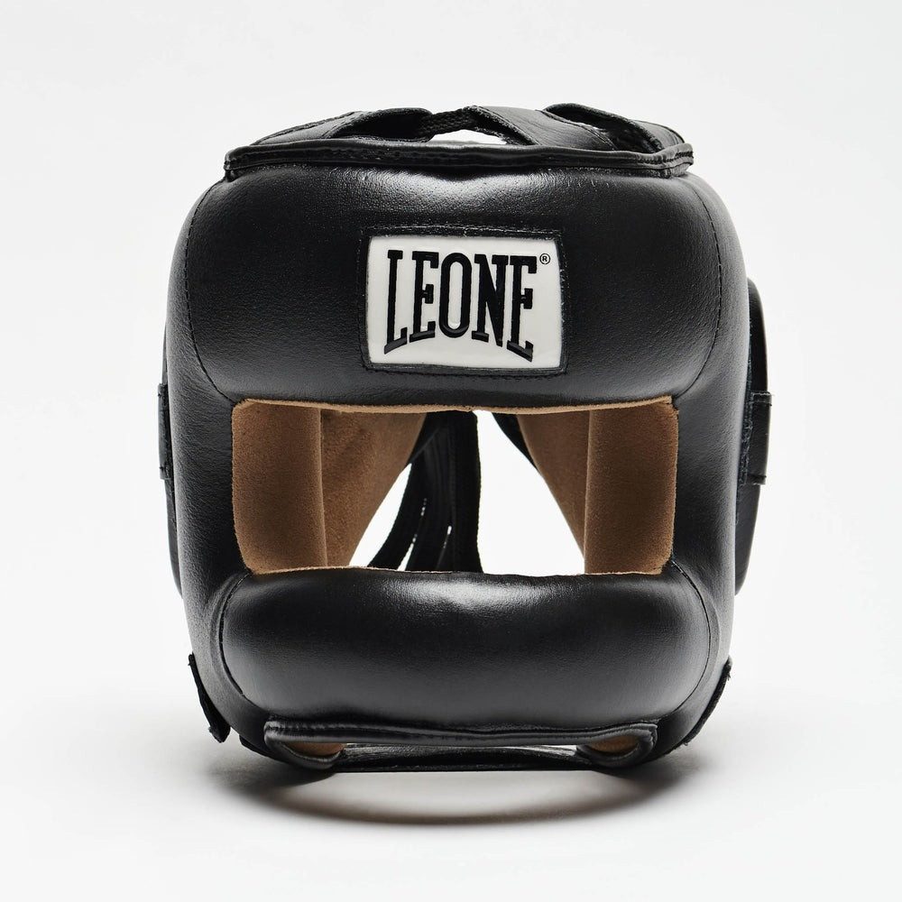 Боксерський шолом з бампером Leone CS425 Black M (капа в комплекті)
