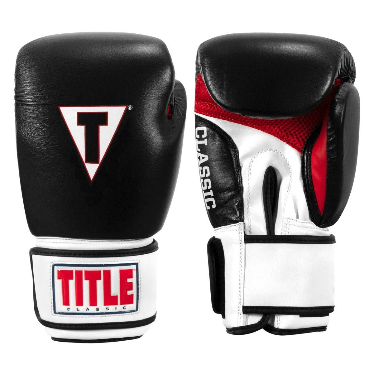 Боксерські рукавиці TITLE Classic Leather 2.0 Black/White/Red XXL 18 oz
