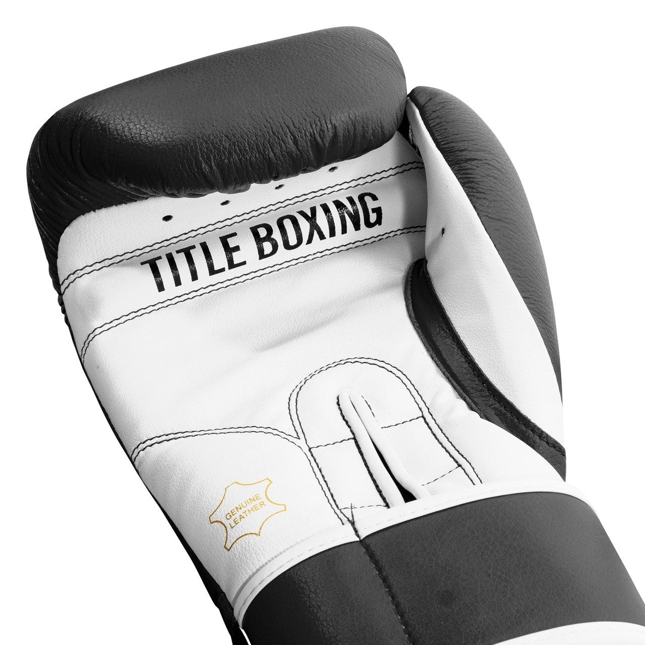 Боксерські рукавиці TITLE Boxing Pro Style Leather Gloves3.0 Black/White 14 oz (бинти 4м. в комплекті)