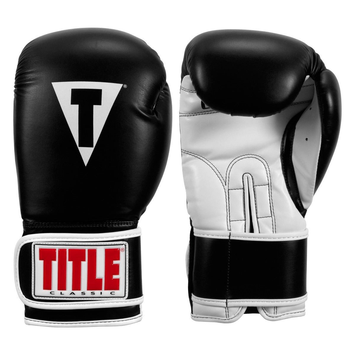 Боксерські рукавиці TITLE Classic Pro Style 3.0 Black/White 14 oz (капа в комплекті)