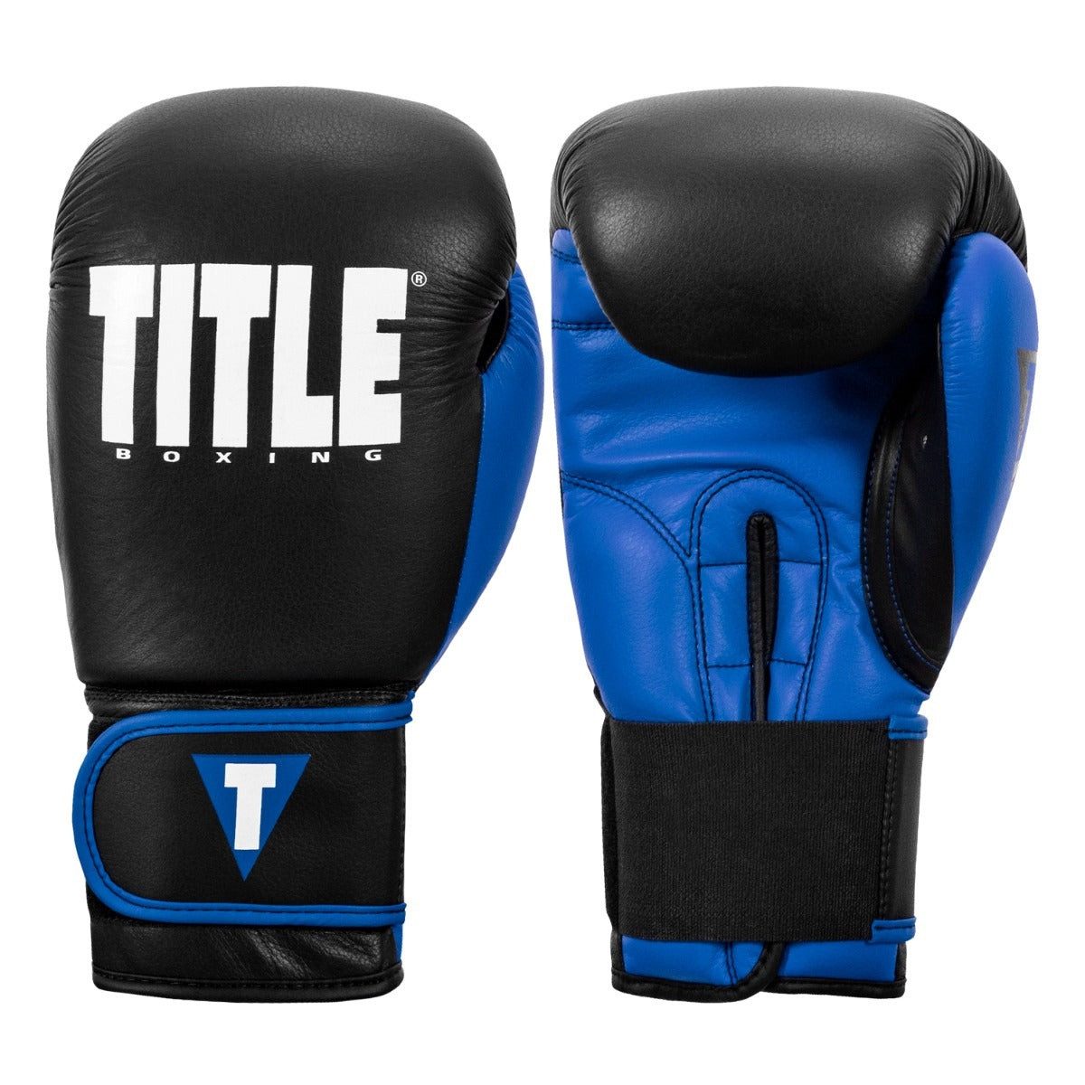 Боксерські рукавиці TITLE Boxing Dynamic Strike Black/Blue 14 oz (бинти 4м. у комплекті)