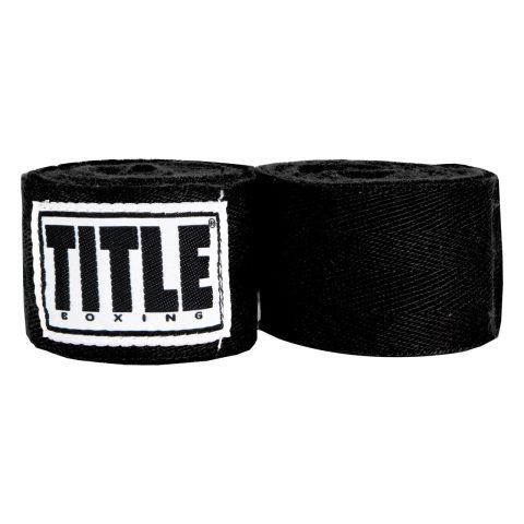 Бинти для боксу TITLE Boxing Traditional Weave 180″ Black (4.5м.)