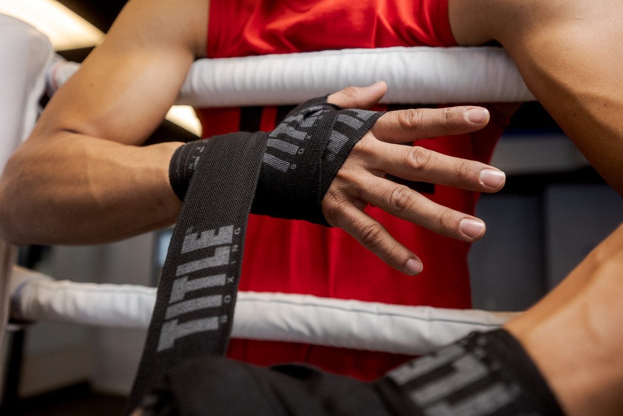 Бинти для боксу TITLE Boxing Power-Flex Elite 180″ Black (4.5м.)