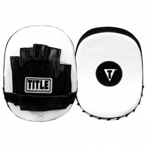 Лапи боксерські TITLE Boxing Cobra Leather Punch Mitts Black/White