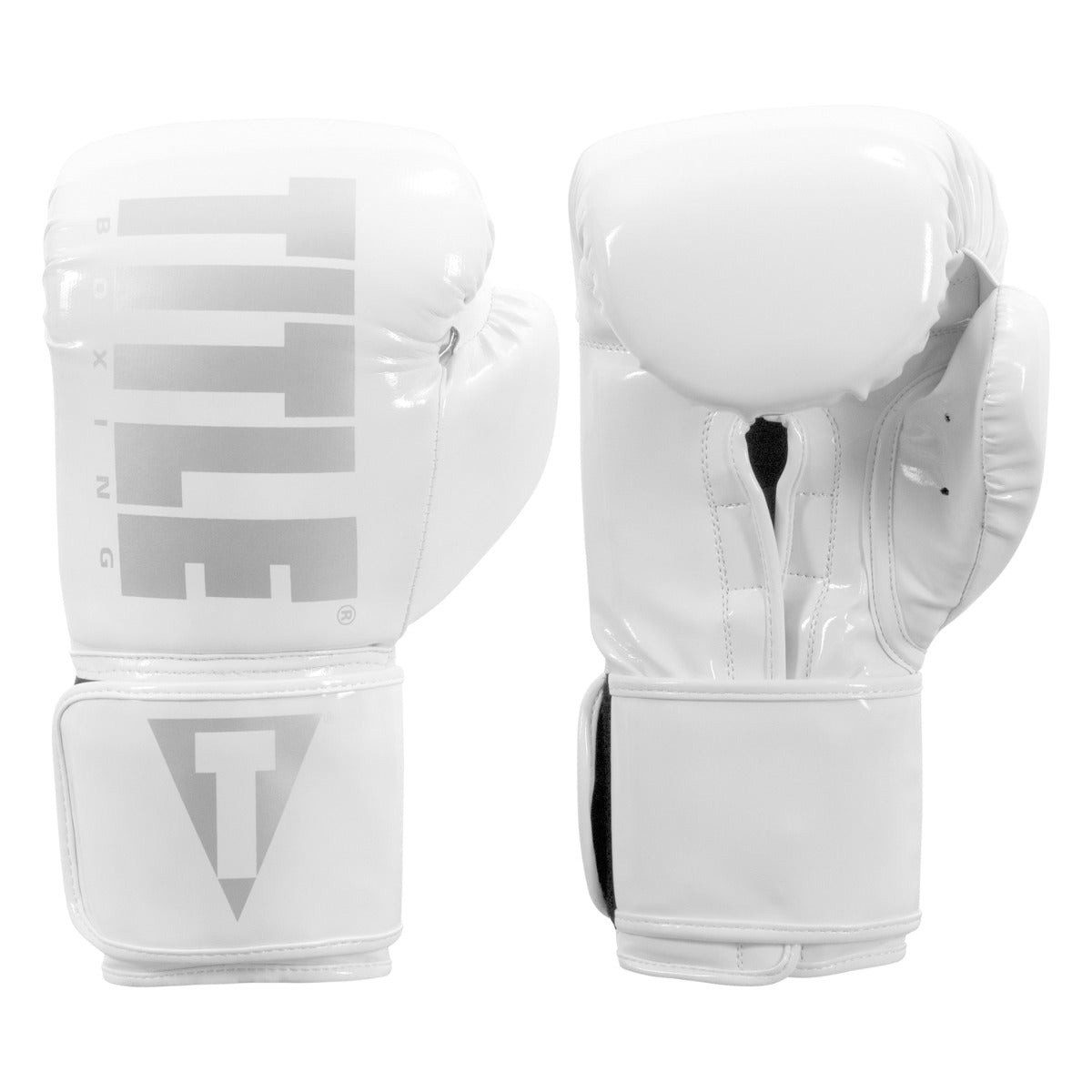 Боксерські рукавиці TITLE Boxing Inferno Intensity Elastic White 18 oz (капа в комплекті)