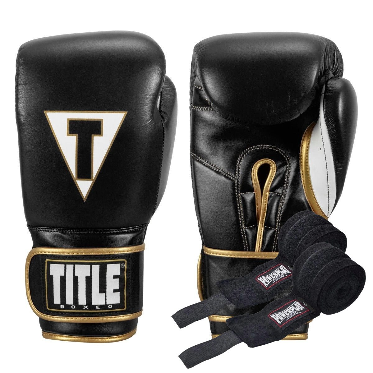 Боксерські рукавиці TITLE Boxeo Mexican Leather Quatro Black/White 12 oz
