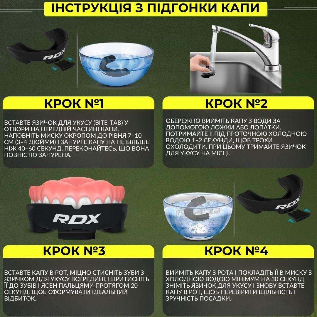 Капа RDX 3w дитяча (вік до 10) Black/Red
