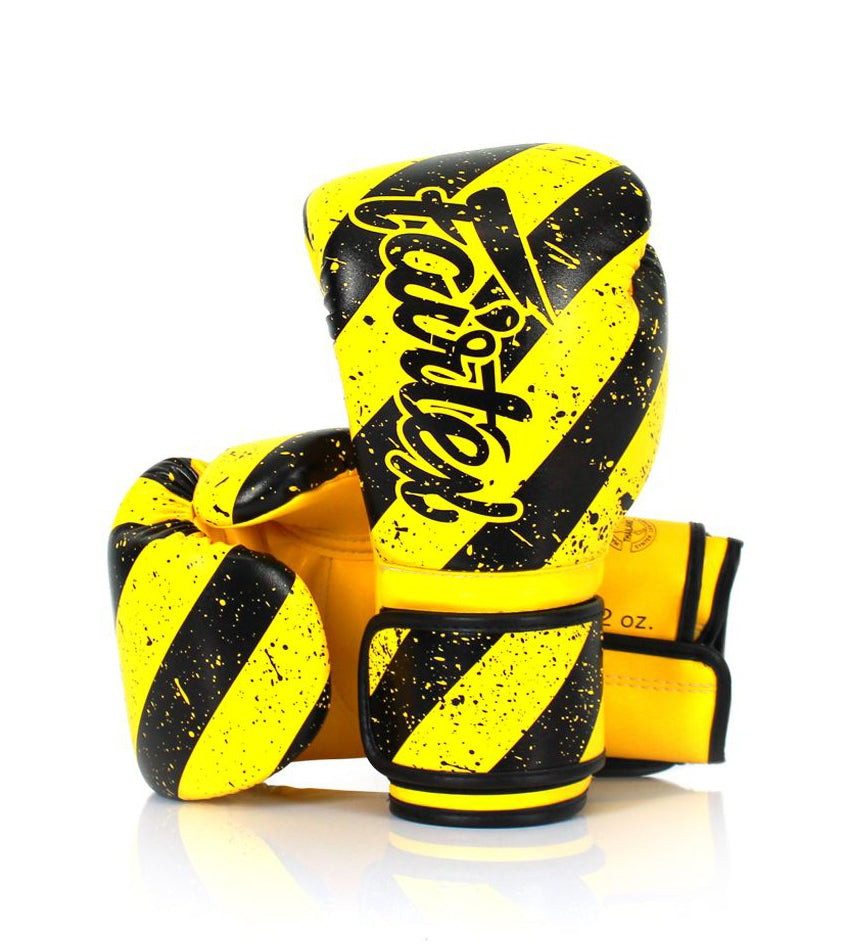 Боксерські рукавиці Fairtex BGV14Y Yellow/Black 14 унцій (бинти в комплекті)