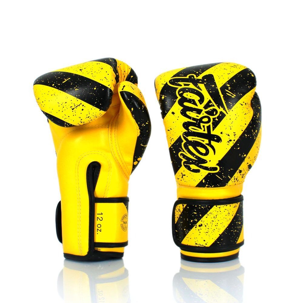 Боксерські рукавиці Fairtex BGV14Y Yellow/Black 14 унцій (бинти в комплекті)