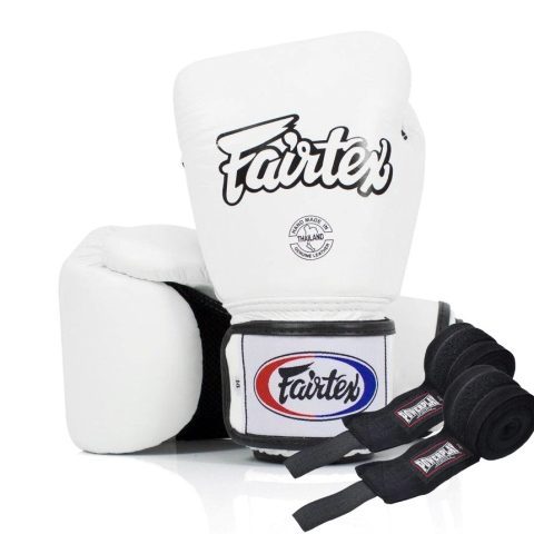 Боксерські рукавиці Fairtex BGV1 White 10 унцій (бинти в комплекті)
