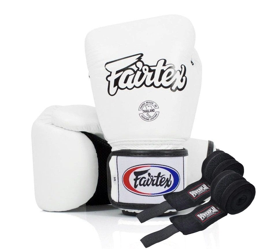 Боксерські рукавиці Fairtex BGV1 White 10 унцій (бинти в комплекті)