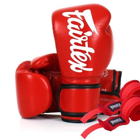 Боксерські рукавиці Fairtex BGV14 Red 14 унцій (бинти в комплекті)