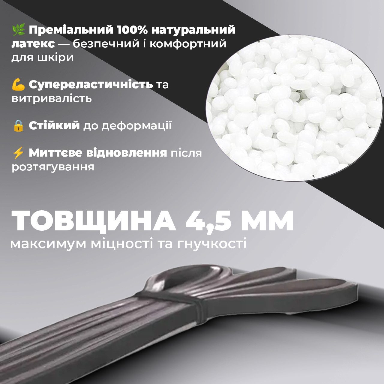 Еспандер-петля (гумка для фітнесу і кроссфіту) PowerPlay 4116 Double Colors Чорно/Сіра (2-7 кг)