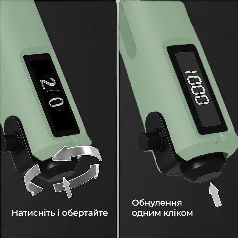 Еспандер кистьовий з лічильником PowerPlay PP-4403 з регульованим навантаженням 10-100 кг. Зелений