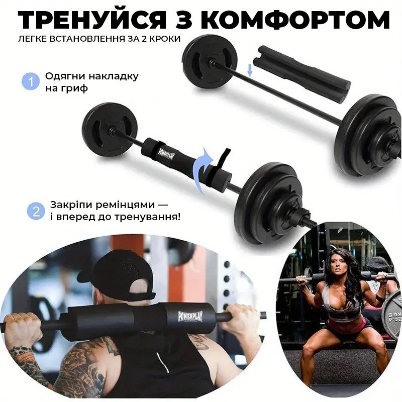 Пом’якшувальна накладка на гриф PowerPlay PP-4412 NBR Bar Pad (d10)