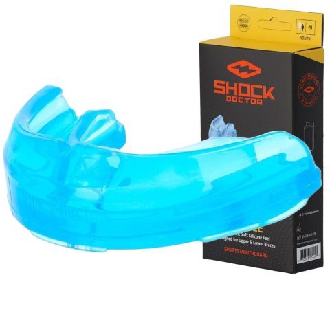 Капа Shock Doctor Single Braces під брекети дитяча (вік до 11) Blue (art. 4100-BLU-YTR)