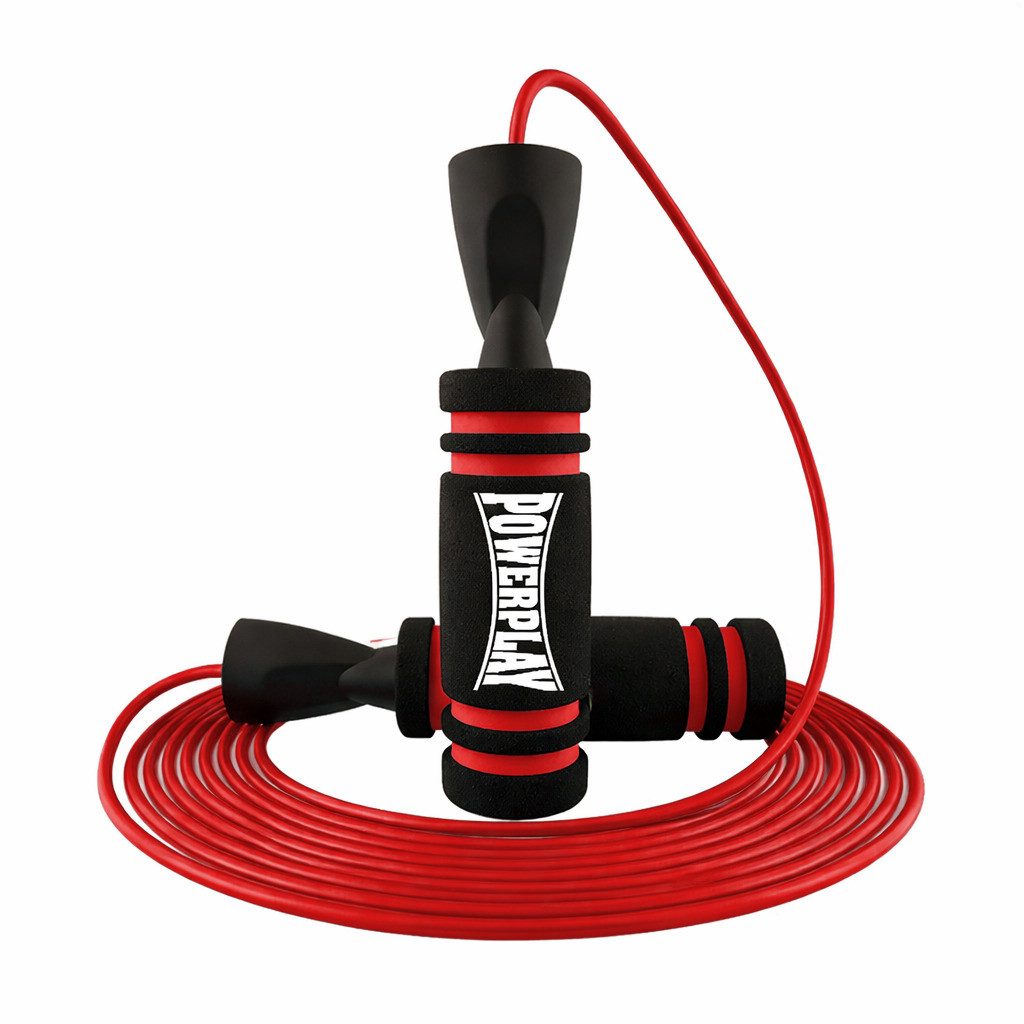 Скакалка швидкісна PowerPlay 4213 Jump Rope Чорно/Червона 3м.