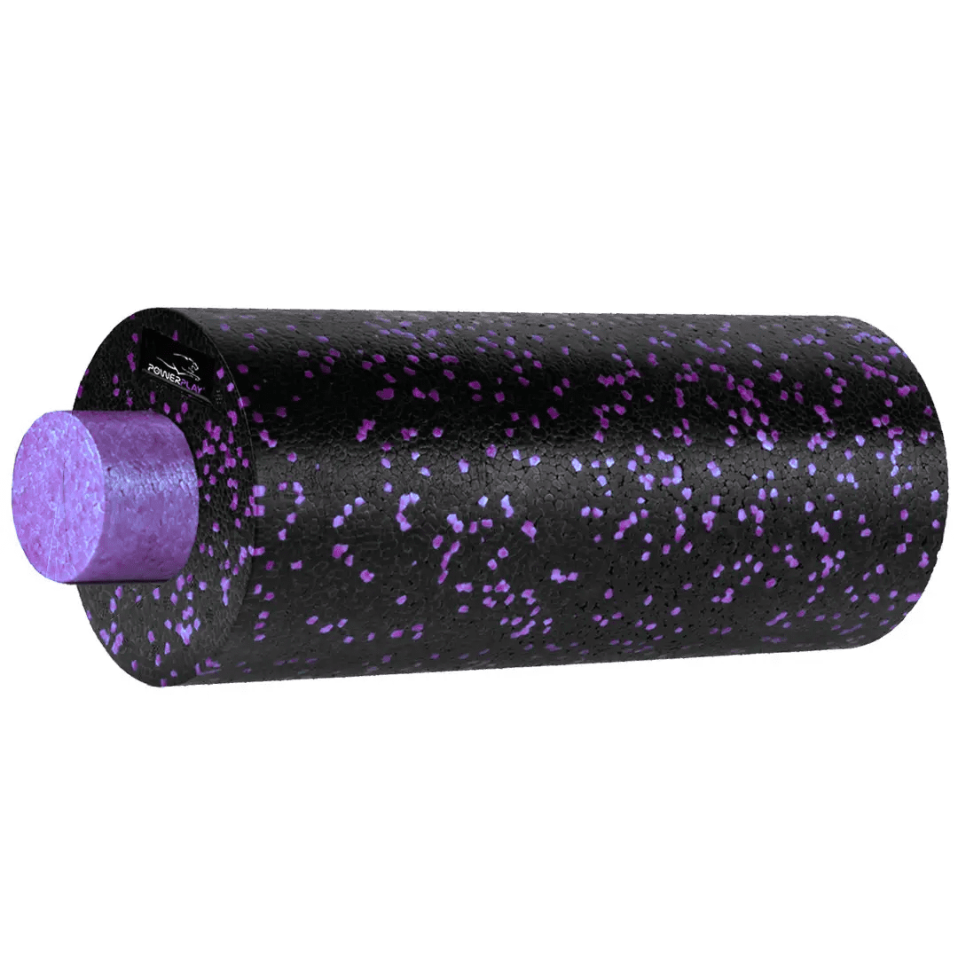Масажний ролик (роллер) гладкий PowerPlay PP-4348 2 in 1 EPP Foam Roller Чорно/Фіолетовий (33×14см.)