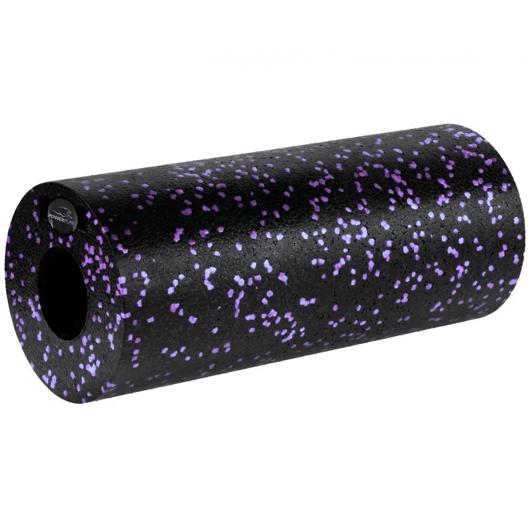Масажний ролик (роллер) гладкий PowerPlay PP-4348 2 in 1 EPP Foam Roller Чорно/Фіолетовий (33×14см.)