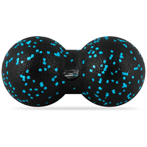 Масажний м’яч подвійний PowerPlay PP-4352 Epp foam peanut ball (d8*16cm.) Чорно/Блакитний