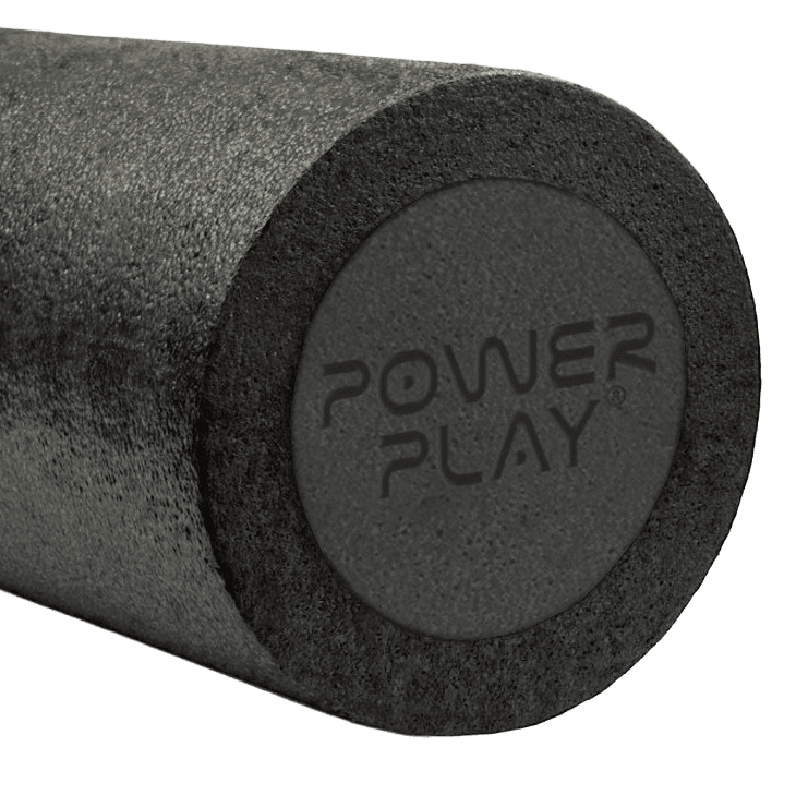 Масажний ролик (роллер) гладкий PowerPlay 4021 Fitness Roller Чорний (45×15см.)