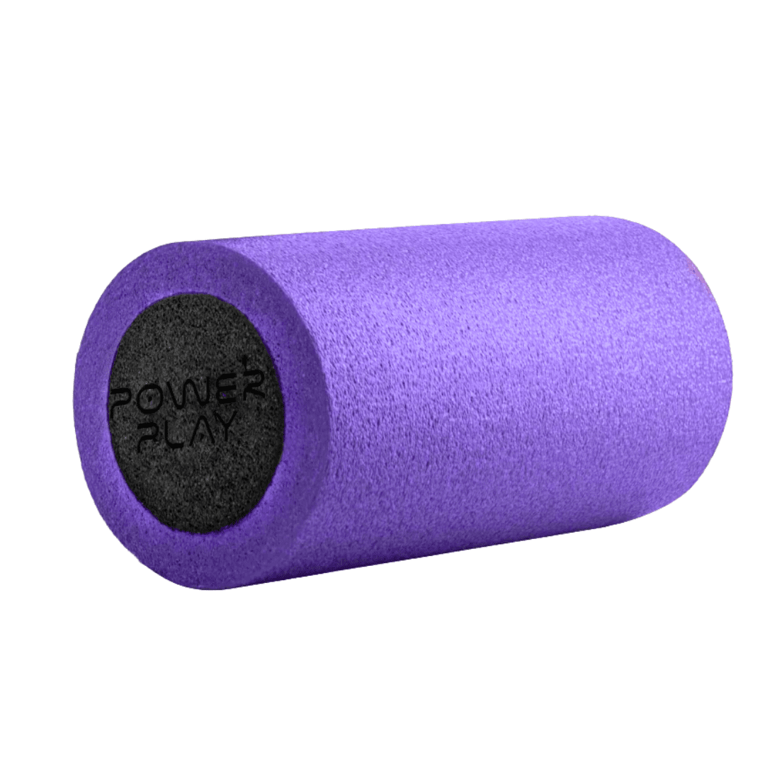 Масажний ролик (роллер) гладкий PowerPlay 4021 Fitness Roller Чорно-фіолетовий (30×15см.)