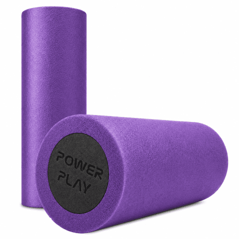 Масажний ролик (роллер) гладкий PowerPlay 4021 Fitness Roller Чорно-фіолетовий (30×15см.)