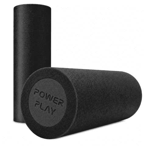 Масажний ролик (роллер) гладкий PowerPlay 4021 Fitness Roller Чорний (30×15см.)
