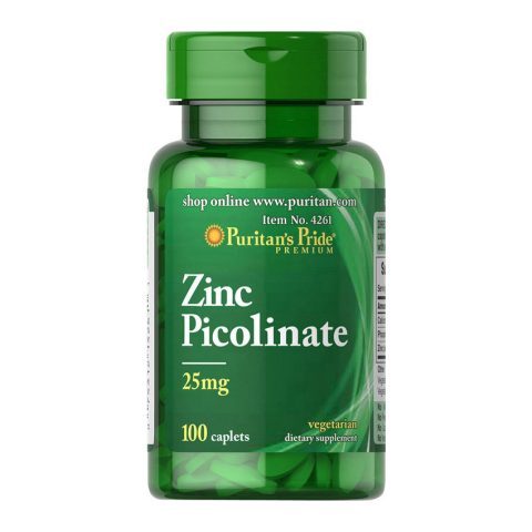 Puritan’s Pride Zinc Picolinate 25 mg (100 caplets)