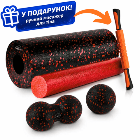 Масажний набір PowerPlay PP_4015 EPP Foam Roller Set 4in1 (2-ва роли + 2-ва м'ячі) 