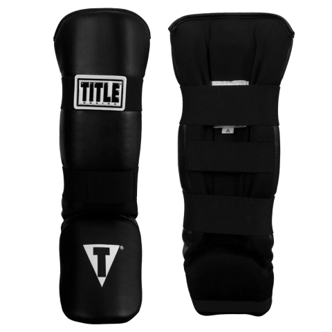 Захист гомілки та стопи TITLE Boxing Vinyl Shin-Instep Guards 2.0 - Black / Adult
