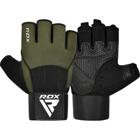Рукавички для фітнесу RDX W3 ARMY GREEN WITH EVA PADDING-L